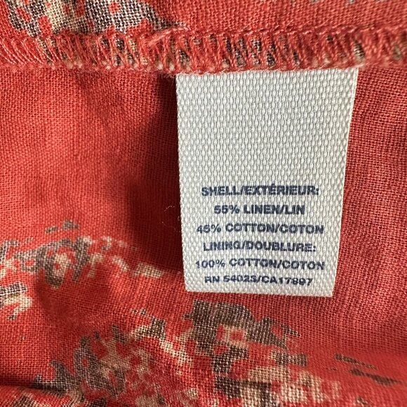 Y2K Old Navy Halter Midi Dress Womens 16 Plus Rust Red Floral Linen Resort NWT‎ - Picture 13 of 15